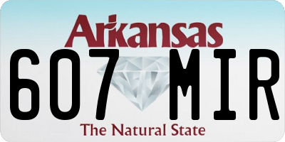 AR license plate 607MIR