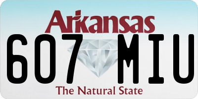 AR license plate 607MIU