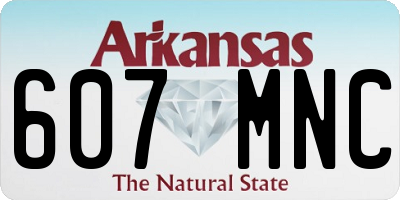 AR license plate 607MNC