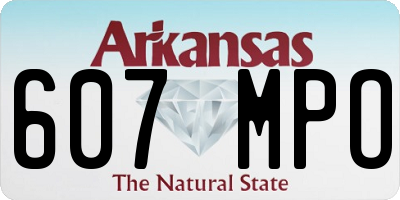 AR license plate 607MPO