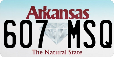 AR license plate 607MSQ