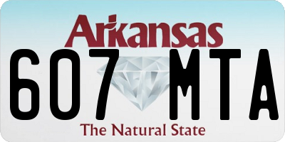 AR license plate 607MTA