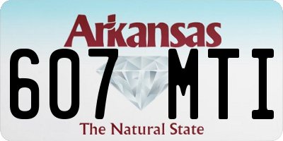 AR license plate 607MTI