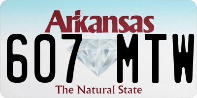 AR license plate 607MTW