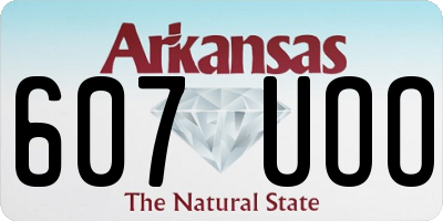 AR license plate 607UOO