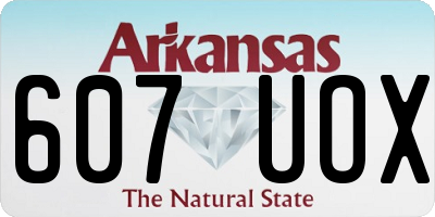 AR license plate 607UOX