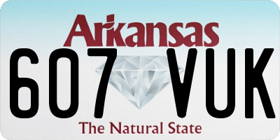 AR license plate 607VUK
