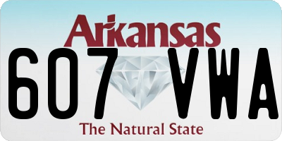 AR license plate 607VWA
