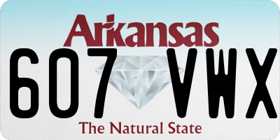 AR license plate 607VWX