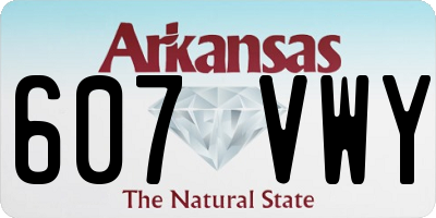 AR license plate 607VWY