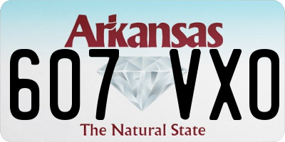 AR license plate 607VXO