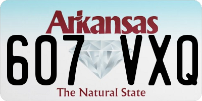 AR license plate 607VXQ