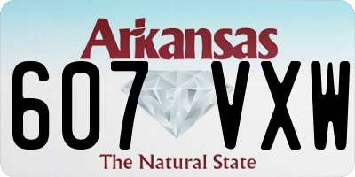 AR license plate 607VXW