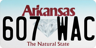 AR license plate 607WAC