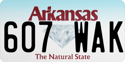 AR license plate 607WAK