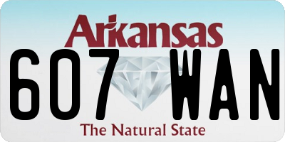 AR license plate 607WAN