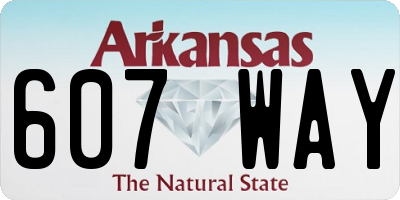 AR license plate 607WAY