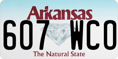 AR license plate 607WCO