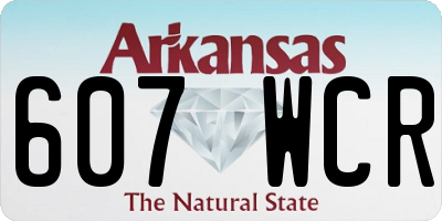 AR license plate 607WCR
