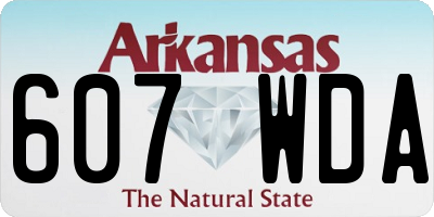 AR license plate 607WDA
