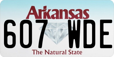 AR license plate 607WDE