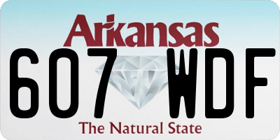 AR license plate 607WDF