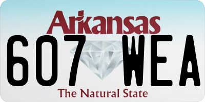 AR license plate 607WEA