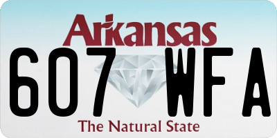 AR license plate 607WFA