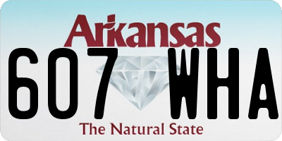 AR license plate 607WHA
