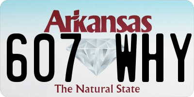 AR license plate 607WHY