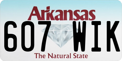 AR license plate 607WIK