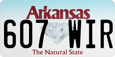 AR license plate 607WIR