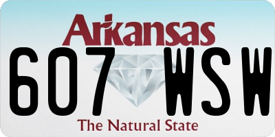 AR license plate 607WSW