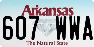 AR license plate 607WWA