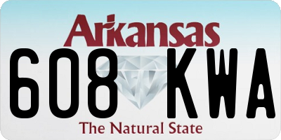 AR license plate 608KWA