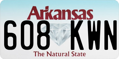 AR license plate 608KWN