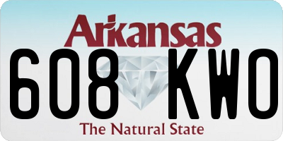 AR license plate 608KWO