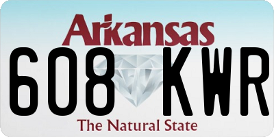 AR license plate 608KWR