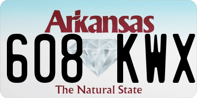 AR license plate 608KWX