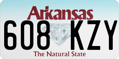 AR license plate 608KZY