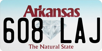 AR license plate 608LAJ