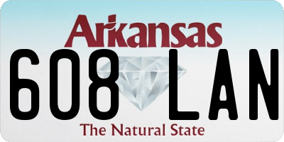 AR license plate 608LAN
