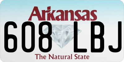 AR license plate 608LBJ