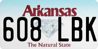 AR license plate 608LBK