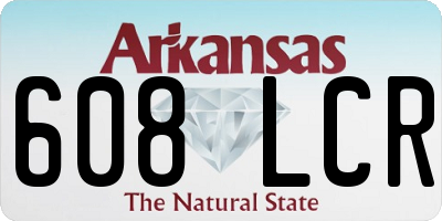 AR license plate 608LCR