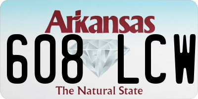 AR license plate 608LCW