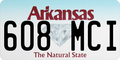 AR license plate 608MCI