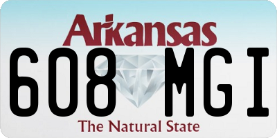 AR license plate 608MGI