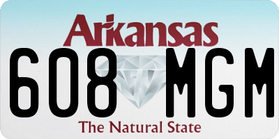 AR license plate 608MGM