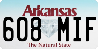 AR license plate 608MIF